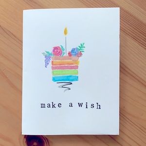 Hand painted Happy Birthday Card